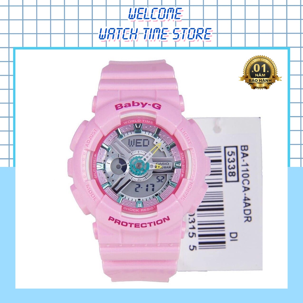 Đồng hồ nữ Casio BABY-G BA-110CA Hồng - Đồng hồ chống sốc, bền bỉ dễ thương dành cho nữ.
