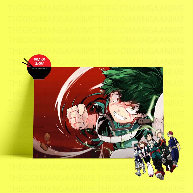 (50 mẫu) Tấm Postcard giấy 260gsm cao cấp HỌC VIỆN ANH HÙNG MY HERO ACADEMIA anime chibi ảnh đẹp nhiều mẫu