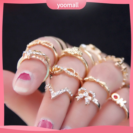 Yomall♡ Bộ 7 NhẫN Midi HợP Kim NhiềU KiểU DáNg