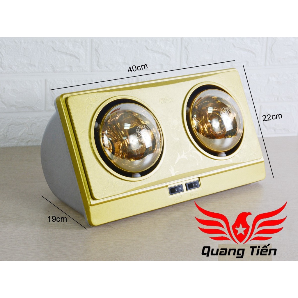 Đèn sưởi nhà tắm 2 bóng Braun Kohn KN02G 550W