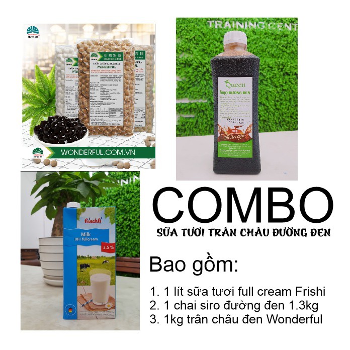 Sữa tươi trân châu đường đen - Combo chuẩn có hướng dẫn làm