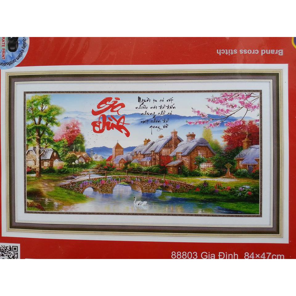 Tranh thêu chữ thập Gia đình 88803 84*47cm