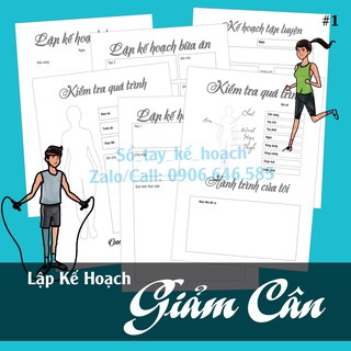 💖Sổ tay kế hoạch 💖 Sổ tay lập kế hoạch giảm cân khổ A5 (14,2 x 21cm)_120 trang – In bằng giấy trắng cao cấp