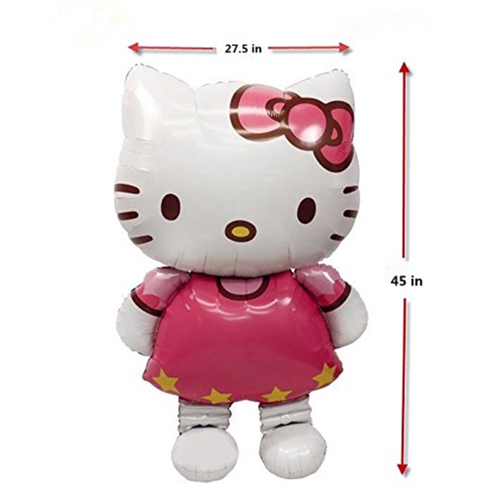 Bong bóng kiếng hình mèo Hello Kitty chất liệu lá giấy bạc