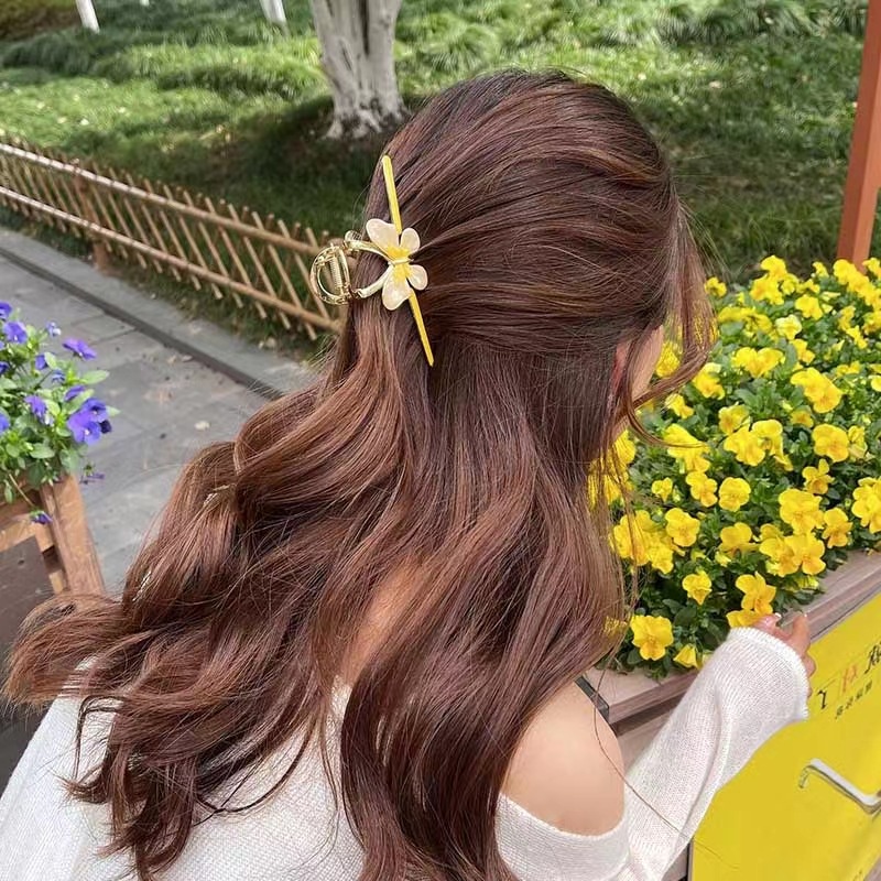 Kẹp gắp tóc IF ME bằng kim loại màu trơn hình bướm thời trang cho nữ