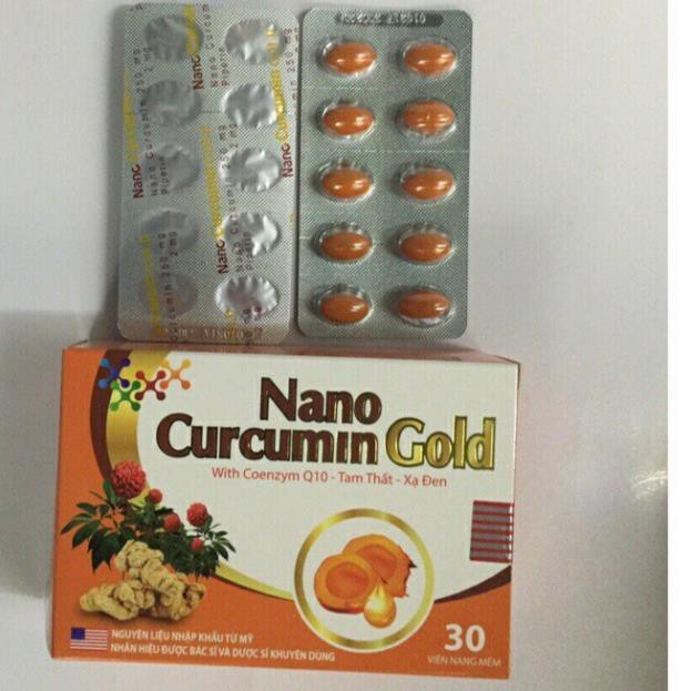 Nano Curcumin Gold 30 Viên hỗ trợ dt viêm loét dạ dày, tá tràng, trào ngược dạ dày thực quản