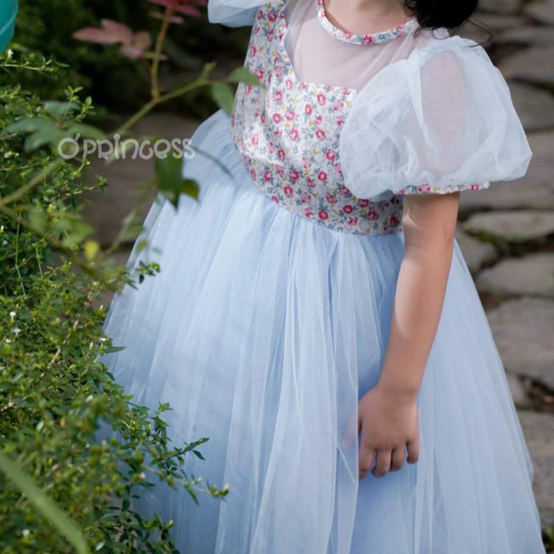 Vải voan lưới tutu tông xanh trời giá 1m dài của Vải rẻ HB shop