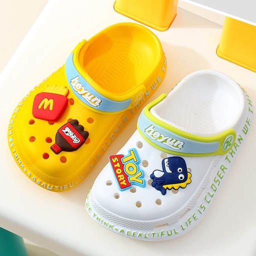 Dép cross Xăng đan Bệt Màu Trơn In Hoạt Hình Thời Trang Mùa Hè Crocs Cho Bé Trai & Gái