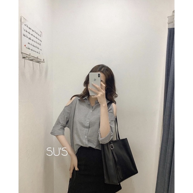 Áo sơ mi khoét vai kẻ ngang A1747 SUSTORE