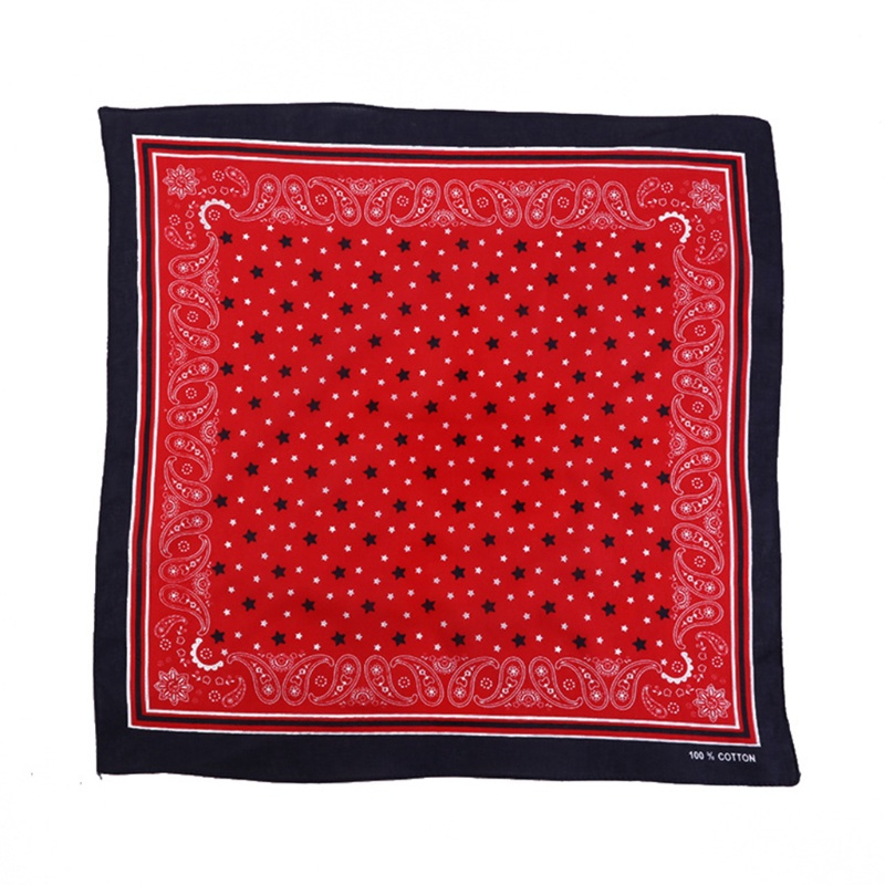 Khăn Choàng Cổ Bandana Bằng Cotton In Họa Tiết Sọc Ngôi Sao Hình Vuông Có Túi Kèm Băng Đô Thể Thao