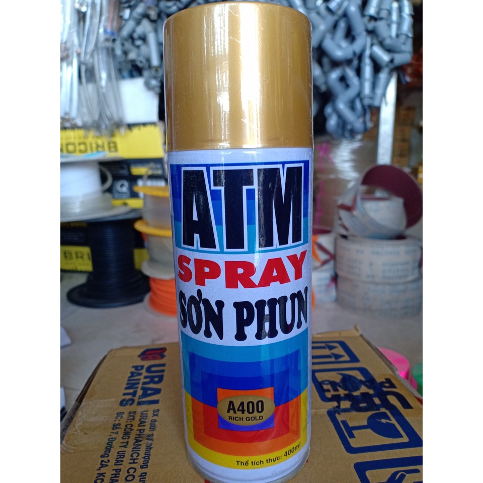 Sơn Xịt ATM Màu nhũ đồng A400, nhũ bạc A100 - Hàng chính hãng