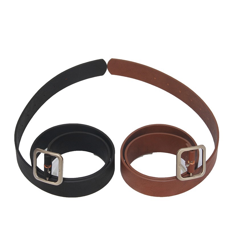 Thắt Lưng Nữ Bản Nhỏ, Dây Lưng Nữ Đục Lỗ Thời Trang Giả Da PU Khuyên Vuông Cho Váy Quần T290