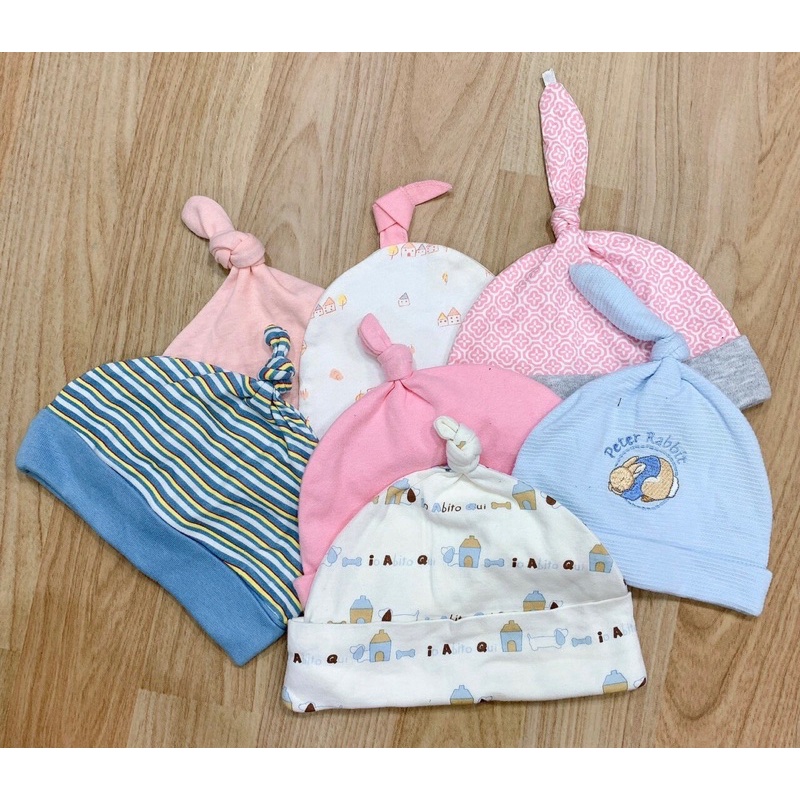 Mũ cho bé sơ sinh 💖𝑭𝑹𝑬𝑬𝑺𝑯𝑰𝑷💖 kiểu chóp,mũ tròn,turban chất liệu cotton