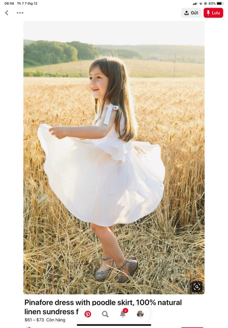 Đầm maxi trắng cho bé gái