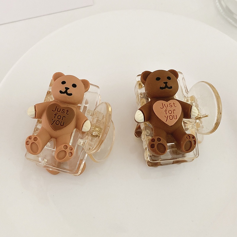 Kẹp tóc càng cua thiết kế gấu hoạt hình phong cách Hàn Quốc đáng yêu