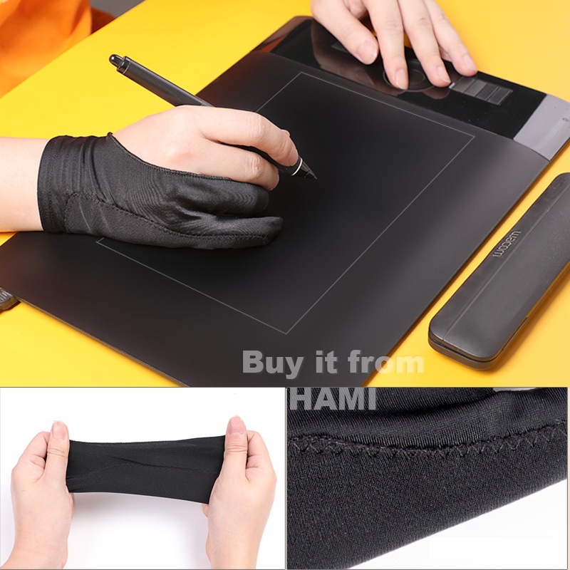 Găng Tay 2 Ngón Hỗ Trợ Vẽ Tranh Chống Lem, Chạm Màn Hình Máy Tính Bảng (Tay trái, tay phải)