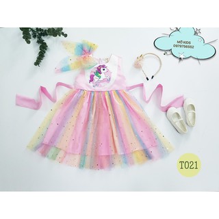 Váy ngựa Pony cho bé gái phối voan 7 màu ( kèm ảnh thật)