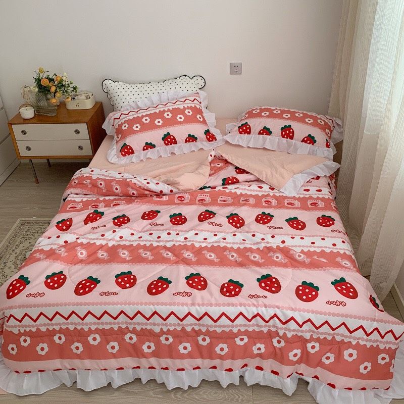 Bộ chăn ga gối cotton Đũi, chăn hè 4 món mẫu mới về phục vụ hè 2023