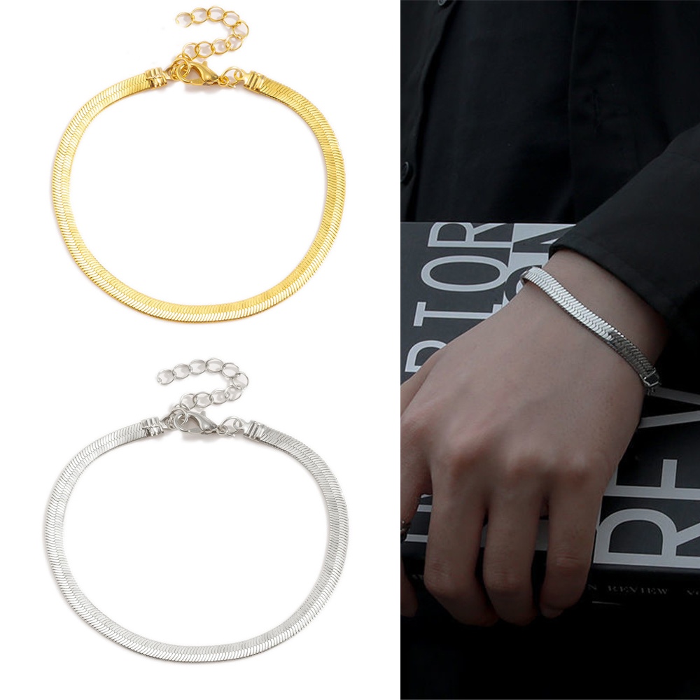 Vòng tay hình xương rắn thiết kế đơn giản phong cách châu Âu