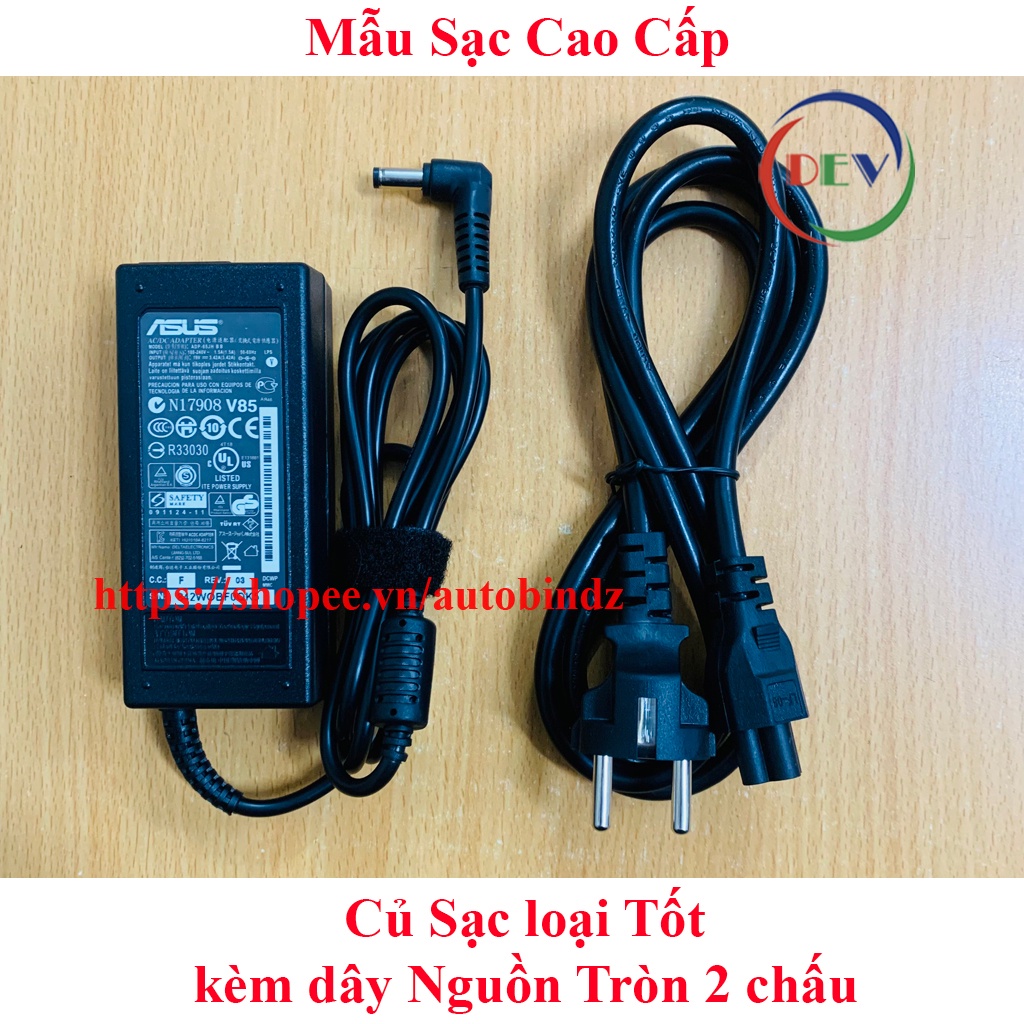 Sạc Laptop Asus K43e K53e x44h OUTPUT 19V 3.42A  chân thường kích thước 5.5mm * 2.5mm - Hàng Nhập Khẩu