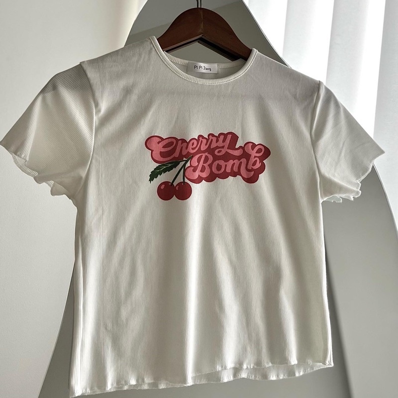 Cardigan bolero pink - Cherry cropped tee