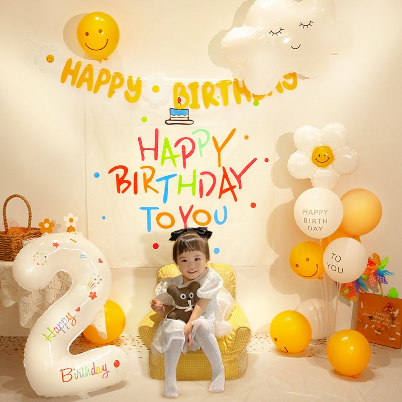 Bong Bóng Số 0-9 Màu Trắng Trang Trí Tiệc