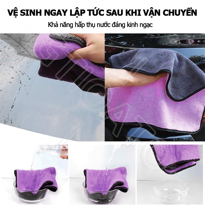 GTIOATO Khăn Lau Xe Mềm ThấM HúT Khăn Lau Xe Ô Tô Lông Cừu San Hô Khăn Rửa Xe KhăN Lau Xe Ô Tô ChuyêN DụNg KhăN Lau Oto ChuyêN DụNg