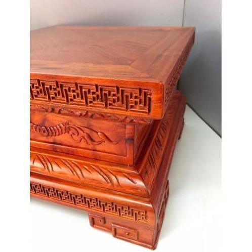 Kỉ vuông gỗ hương - Đôn chân loa kê tượng cao 20cm