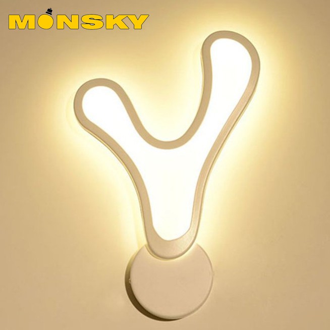 Đèn tường MONSKY led mâm hoa sừng hươu 3 chế độ ánh sáng