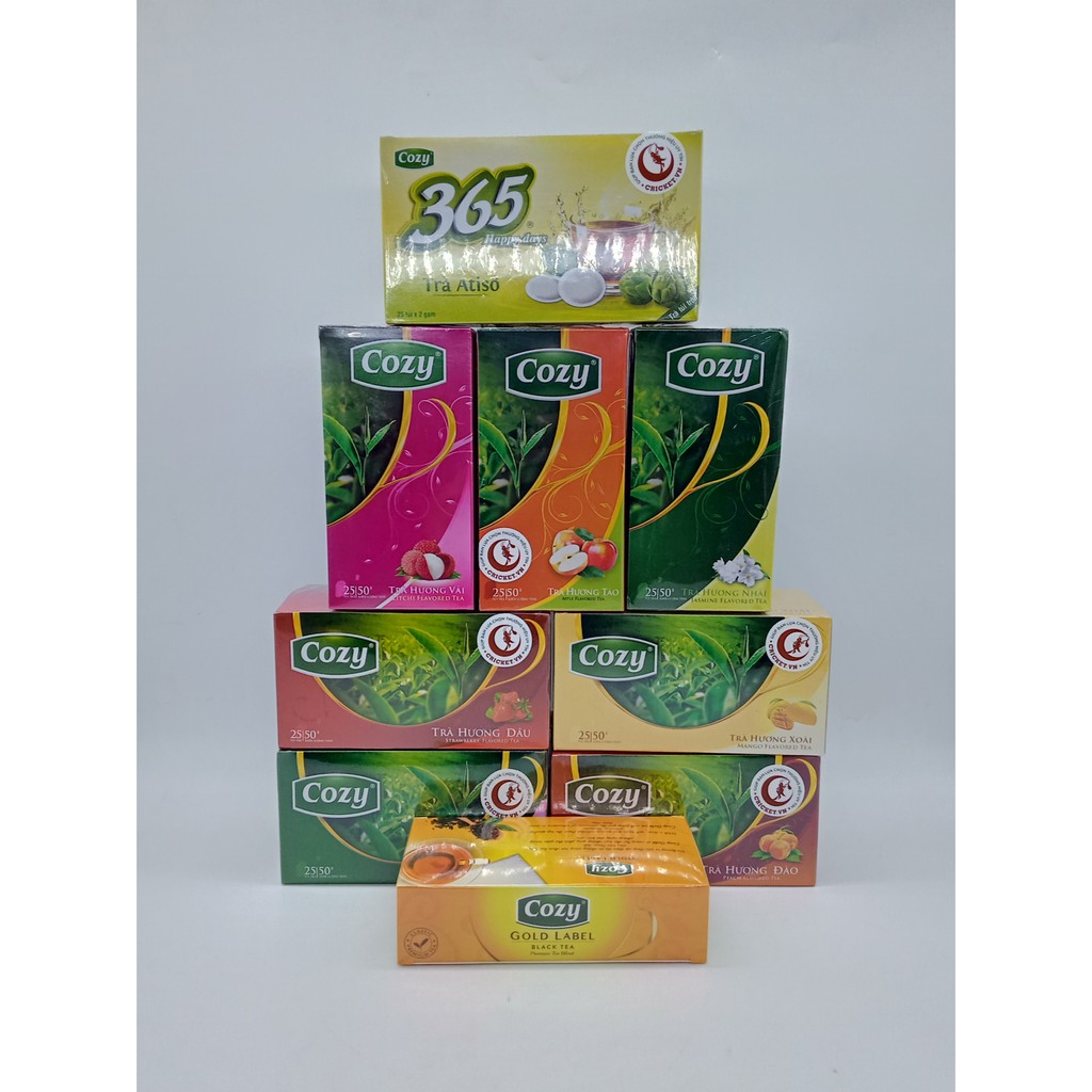 Trà Túi Lọc Cozy 50g (25 túi x 2g/gói) _ Đầy đủ các hương trái cây - Nguyên liệu pha chế trà sữa nhanh tiện lợi