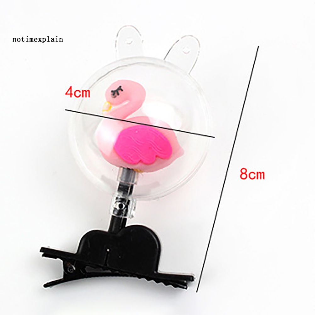 Kẹp Tóc Búp Bê Hoạt Hình Trong Suốt Có Đèn LED