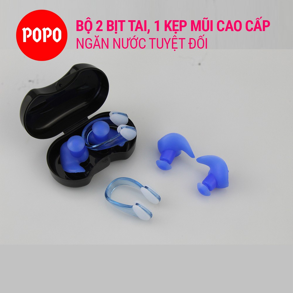 Bộ bịt tai kẹp mũi EP3 3D cách âm, ngăn nước tuyệt đối dùng khi bơi POPO