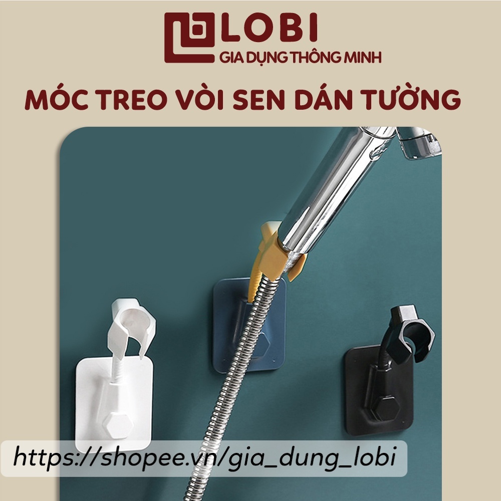 Móc kẹp vòi hoa sen dán tường xoay 360 độ, giá treo vòi hoa sen