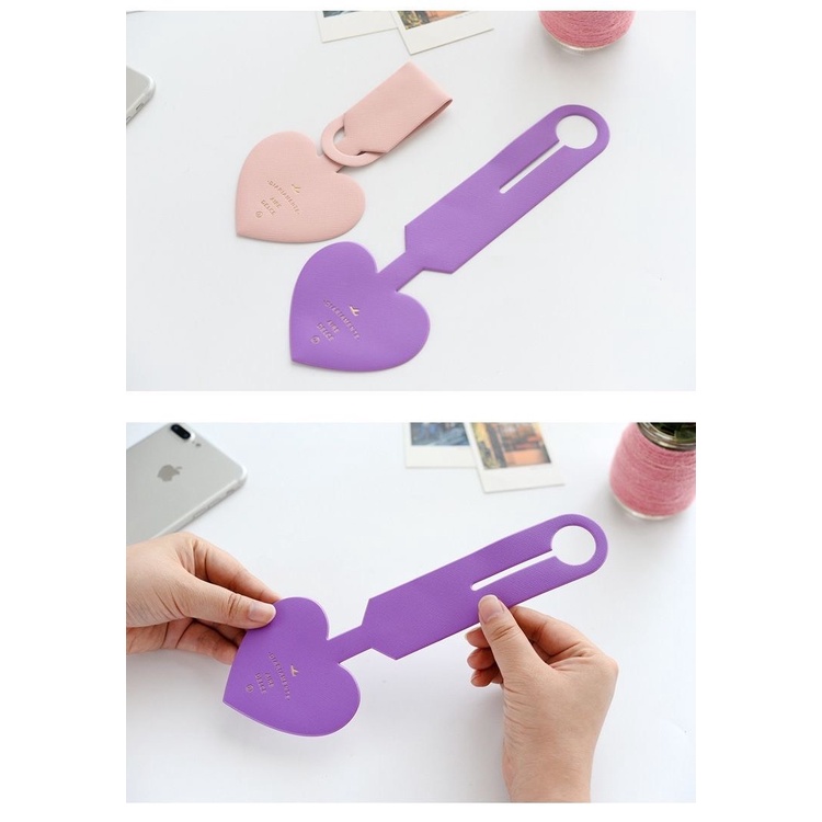 Thẻ tên/ Name tag Tresette gắn hành lý vali đi máy bay dễ thương hình trái tim các màu