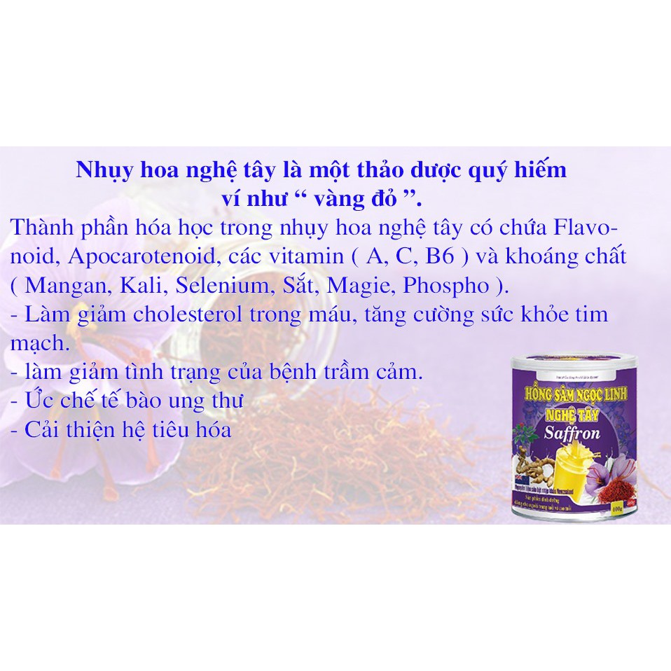 HỒNG SÂM NGỌC LINH - NGHỆ TÂY- SAFFRON * MUA 1 TẶNG 1*