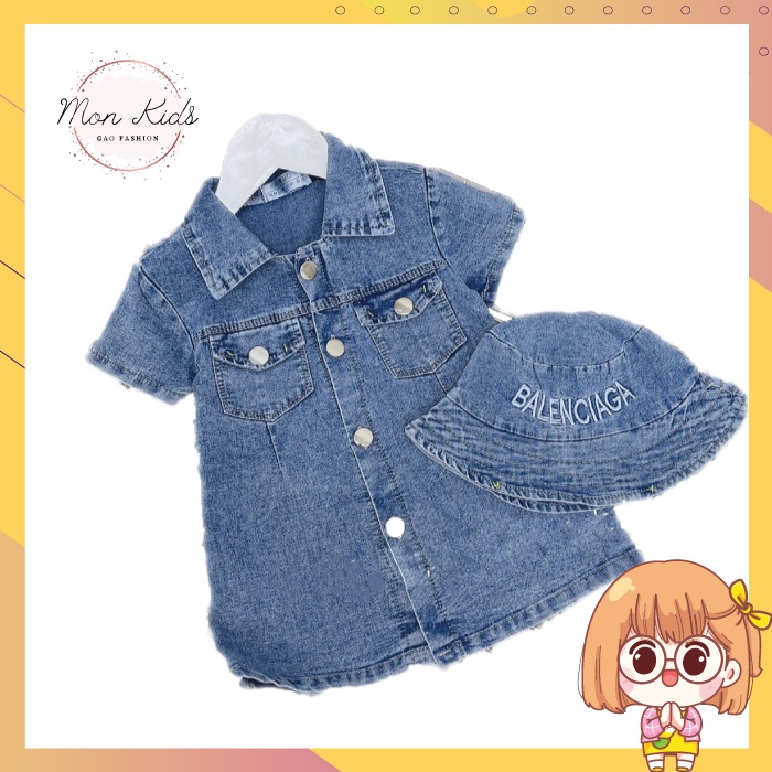Set Váy Bò Cho Bé Gái | Từ 9 Tháng Đến 6 Tuổi | Dáng Xuông - Kèm Mũ | Cao Cấp - Chất Lượng - Giá Rẻ - Cam Kết Y Hình