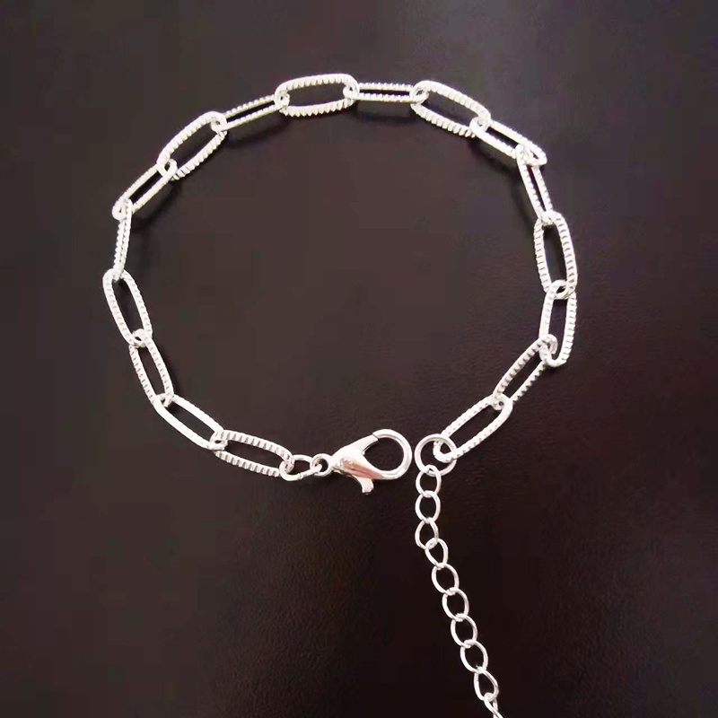 S925 silver Vòng Tay Mạ Bạc Thiết Kế Đơn Giản Thời Trang Nhật Hàn Cho Nữ