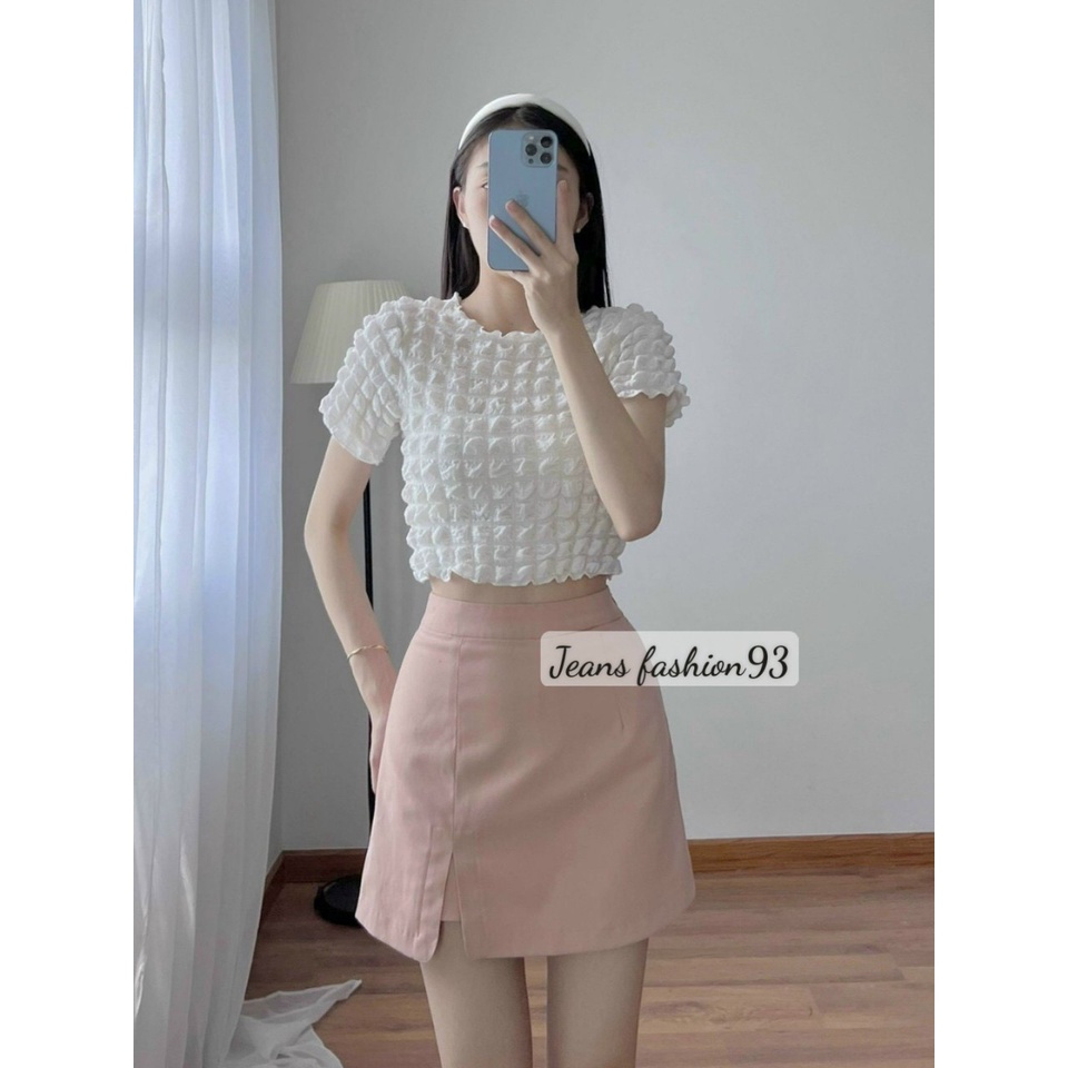 Áo croptop nữ tay ngắn - KÈM VIDEO CẬN CHẤT - Áo thun xốp nữ hottrend 2022