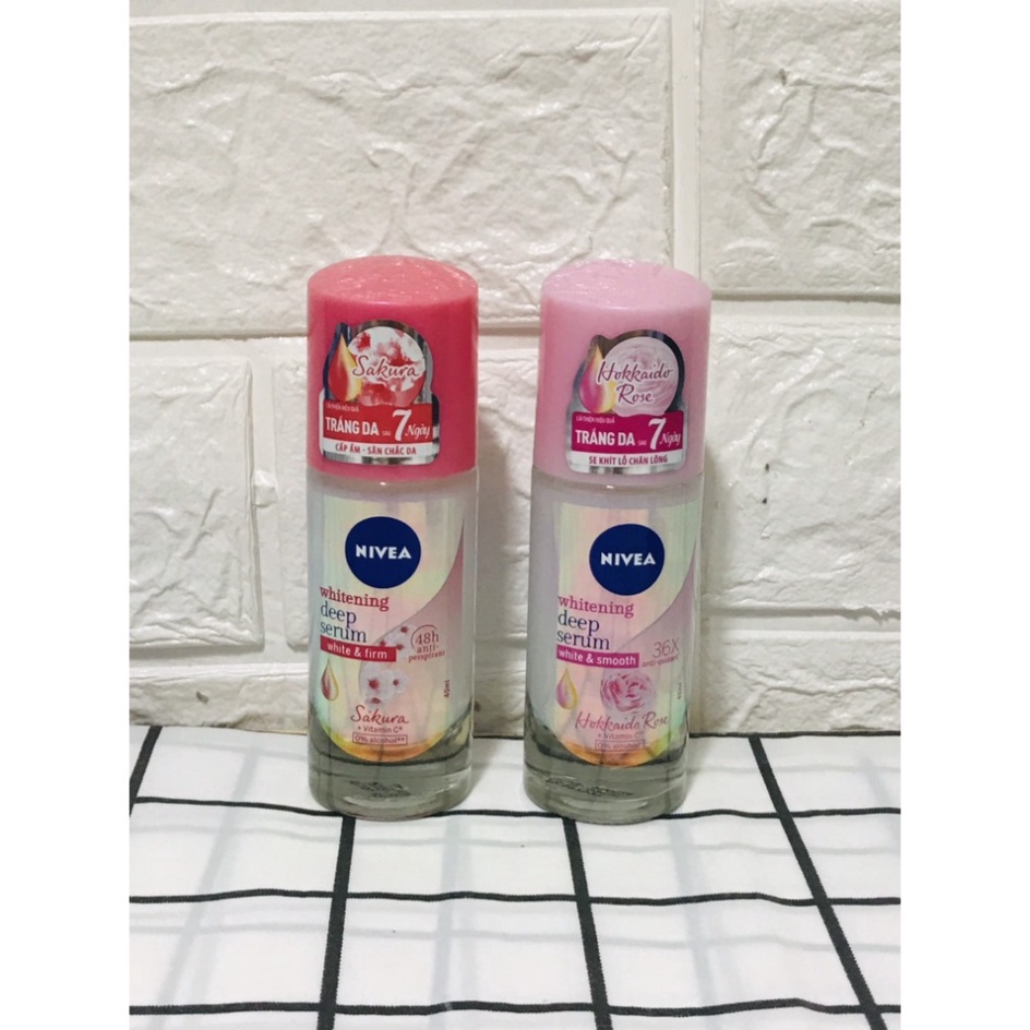 Lăn Khử Mùi Nữ Sáng Mịn NIVEA Whitening Deep Serum 40ml Thái Lan