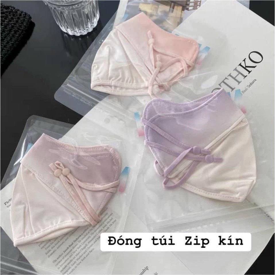 Khẩu trang chống nắng tia UV vải lụa màu ombre thời trang