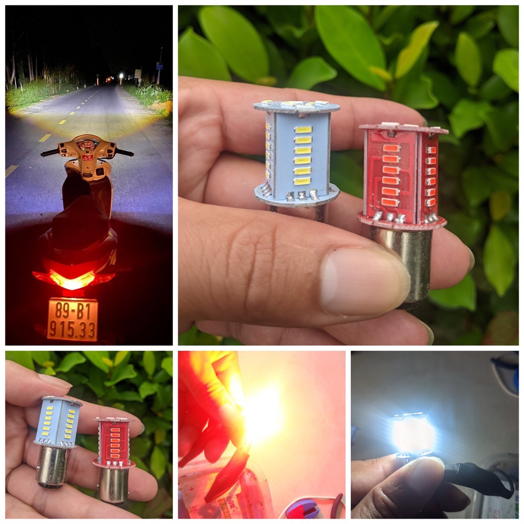 Đèn hậu led xe máy chạy đuổi kiểu audi chớp nháy F1 30 tim bản cao cấp loại tốt mẫu mới chất lượng cao