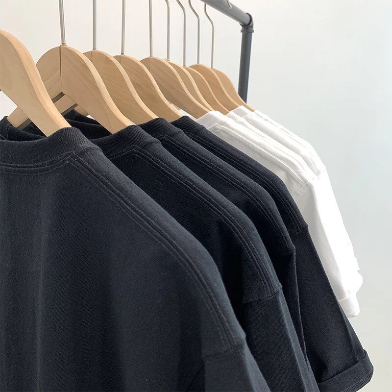 Áo thun Camus loại 100% cotton 4 chiều vải mềm mịn trắng đen xuất khẩu Hàn mặc mát thoải mái | BigBuy360 - bigbuy360.vn