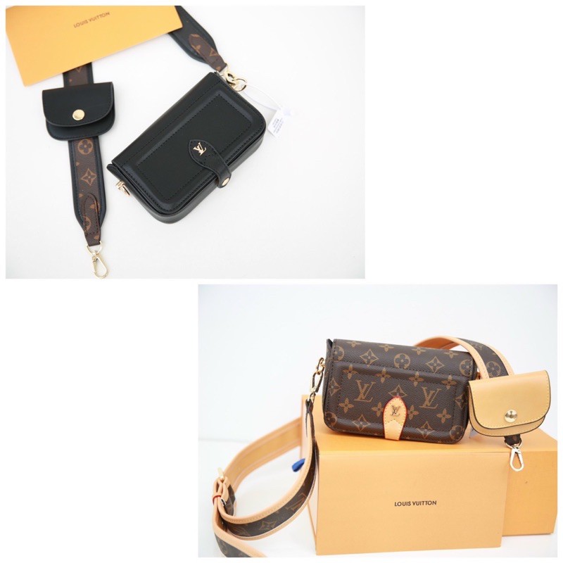Set LV kèm ví fullbox nguyên seal size 16 da lì quai bản to