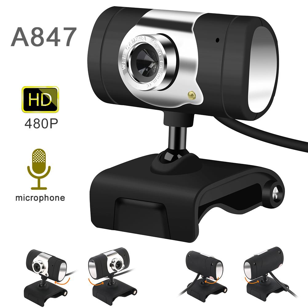 Truyền hình trực tiếp HD, webcam USB PC 480P, Mini Plug and Play Video Calling Camera Computer