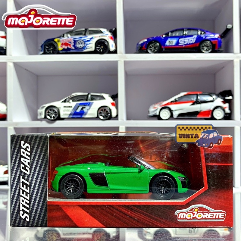 Xe mô hình Majorette Street Cars Box AUDI R8 SPYDER - Green - tỉ lệ 1:64