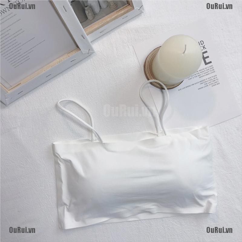 Áo Lót Hai Dây Vải Lụa Mát Có Đệm Ngực Cho Nữ