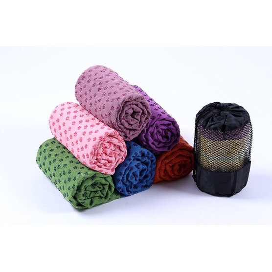 Khăn Trải Thảm Yoga microfiber Dày Chống Trượt Thấm Mồ Hôi Cao Cấp Tặng Túi Đựng Khăn Hải Triề | BigBuy360 - bigbuy360.vn