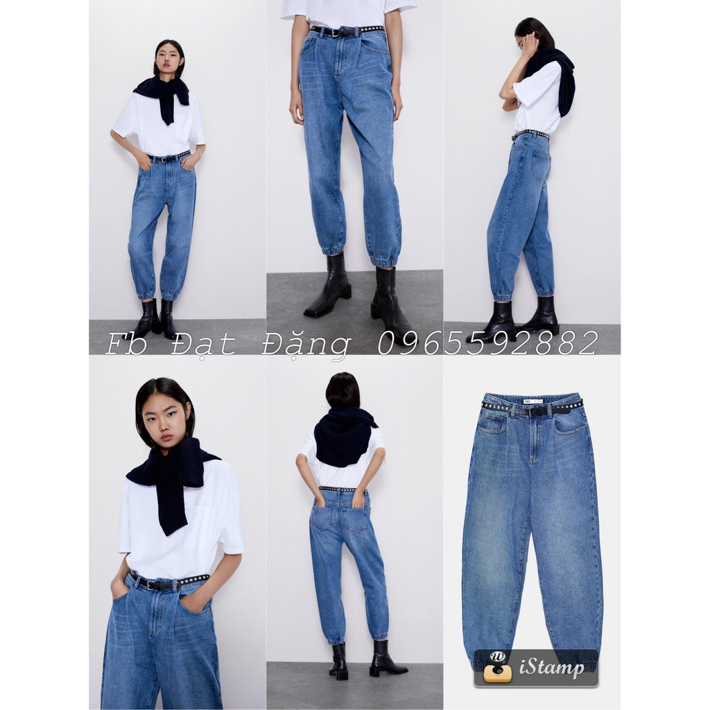 Quần jeans z1975 kèm thắt lưng giả da Zara size 34 8574/223