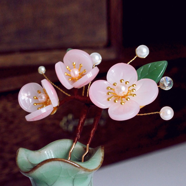 5 cánh hoa thủy tinh 13*15mm nguyên liệu làm trâm làm trang sức cố trang cosplay cổ phục