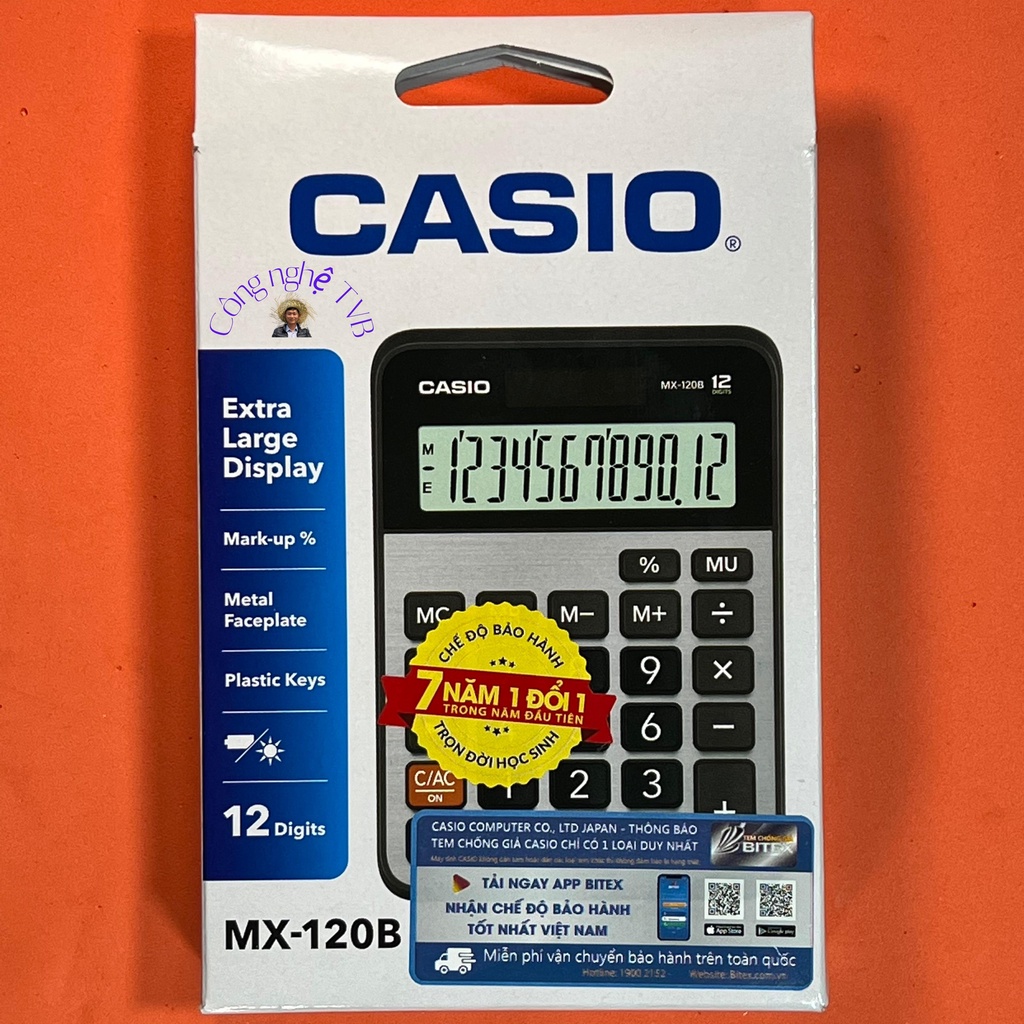 Máy tính Casio MX 120B chính hãng, máy tính để bàn casio MX-120b || Công nghệ TVB